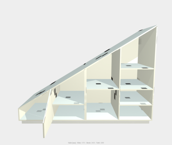 Dachschräge Schrank, Schräge links